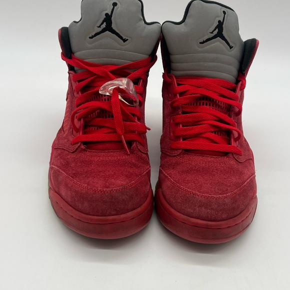Nike Men’s Size 9.5 Air Jordan 5 Retro Red Suede Lace Up Sneaker 136027-602. - Picture 2 of 13